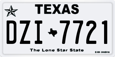 TX license plate DZI7721