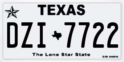 TX license plate DZI7722