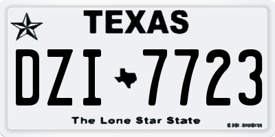 TX license plate DZI7723