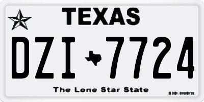 TX license plate DZI7724