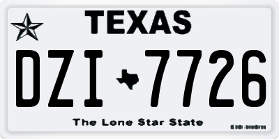 TX license plate DZI7726