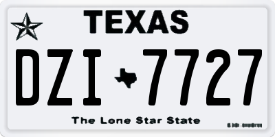 TX license plate DZI7727