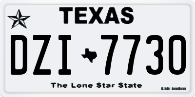 TX license plate DZI7730