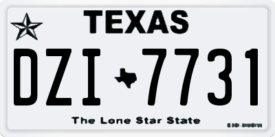 TX license plate DZI7731