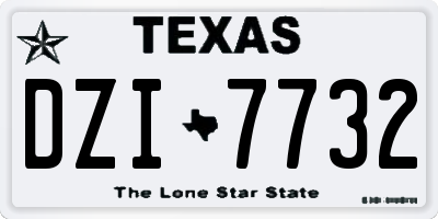 TX license plate DZI7732
