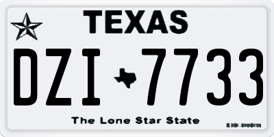 TX license plate DZI7733