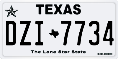 TX license plate DZI7734