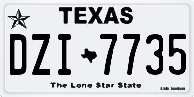 TX license plate DZI7735
