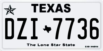 TX license plate DZI7736