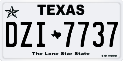 TX license plate DZI7737