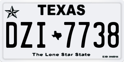 TX license plate DZI7738