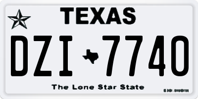 TX license plate DZI7740