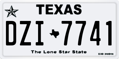 TX license plate DZI7741