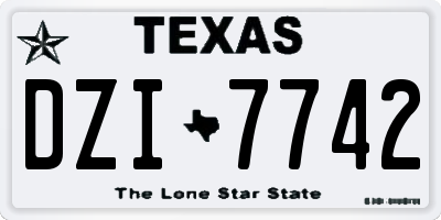 TX license plate DZI7742