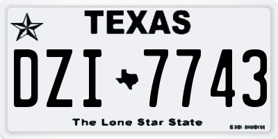 TX license plate DZI7743