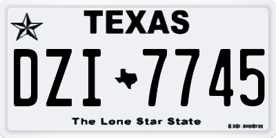 TX license plate DZI7745