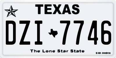 TX license plate DZI7746