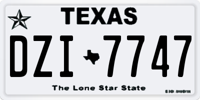 TX license plate DZI7747