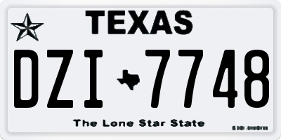 TX license plate DZI7748