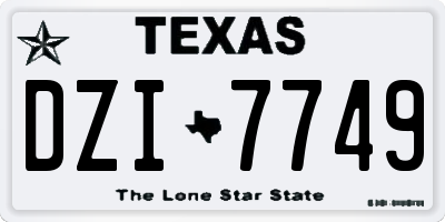 TX license plate DZI7749