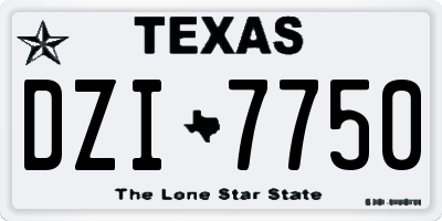 TX license plate DZI7750