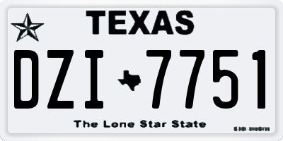 TX license plate DZI7751
