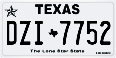 TX license plate DZI7752