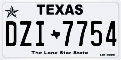 TX license plate DZI7754