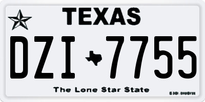 TX license plate DZI7755