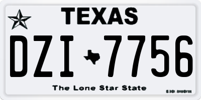 TX license plate DZI7756