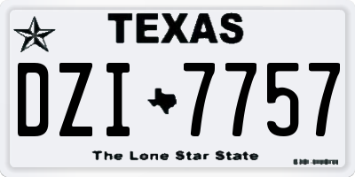 TX license plate DZI7757