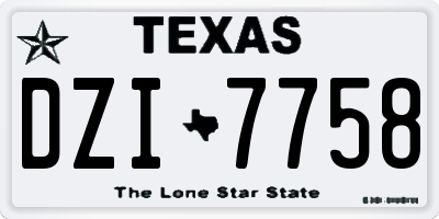 TX license plate DZI7758
