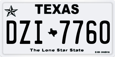 TX license plate DZI7760