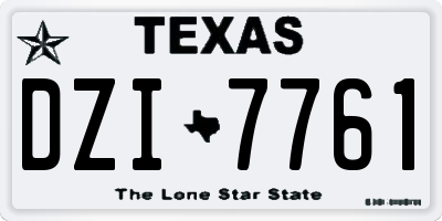TX license plate DZI7761