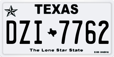 TX license plate DZI7762