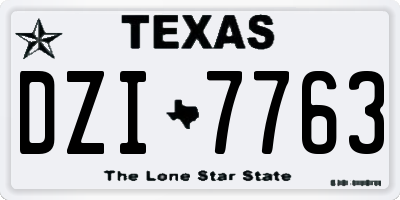 TX license plate DZI7763