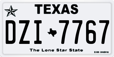 TX license plate DZI7767