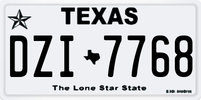 TX license plate DZI7768
