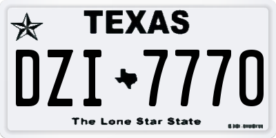 TX license plate DZI7770