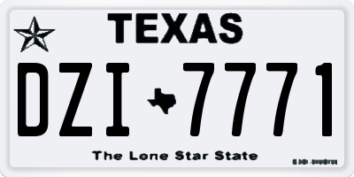 TX license plate DZI7771