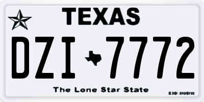 TX license plate DZI7772