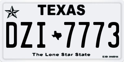 TX license plate DZI7773