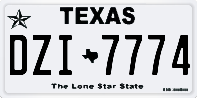 TX license plate DZI7774