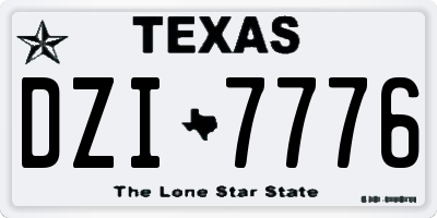 TX license plate DZI7776