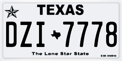 TX license plate DZI7778