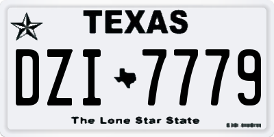 TX license plate DZI7779