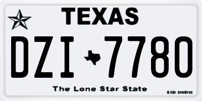 TX license plate DZI7780