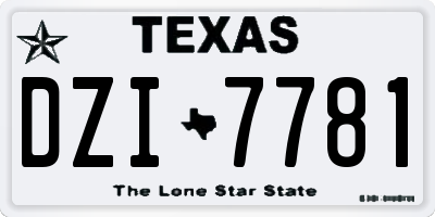 TX license plate DZI7781
