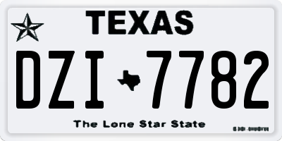 TX license plate DZI7782
