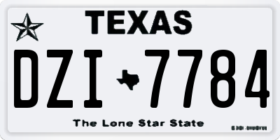 TX license plate DZI7784